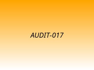 AUDIT-017 Speed de teste da auditoria